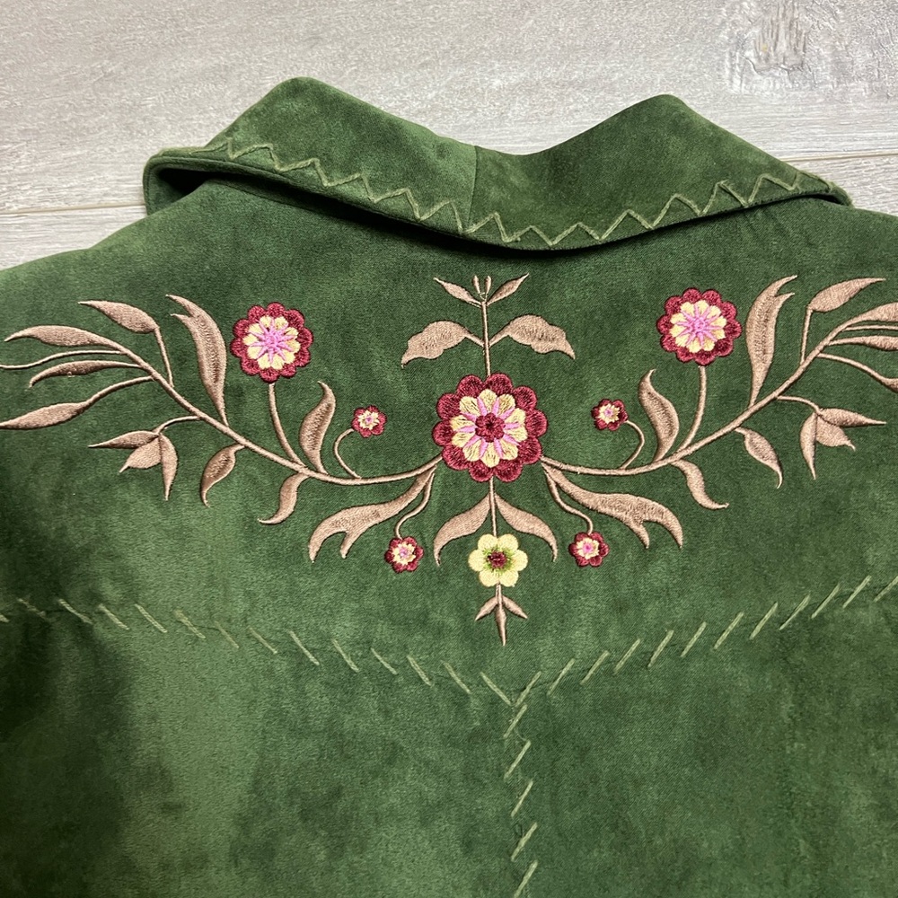 Susan Graver Boho jacket blazer Evergreen XL size - Picture 7 of 11
